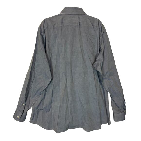 Tom James Shirt Mens Gray Chambray Pockets Long Sleeve Casual Button-Down - Picture 2 of 10